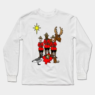 Canadian Christmas Nativity Scene Long Sleeve T-Shirt